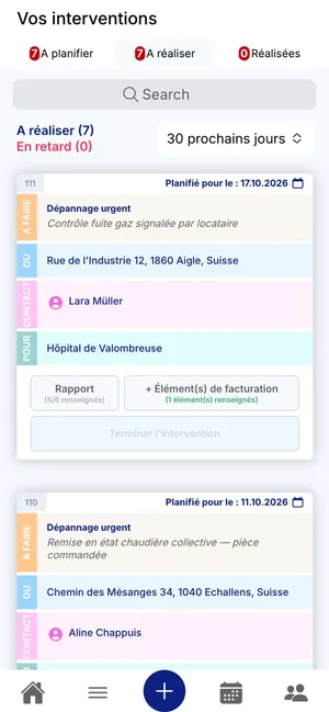 Rapport de dépannage dans l'application EVA-IT